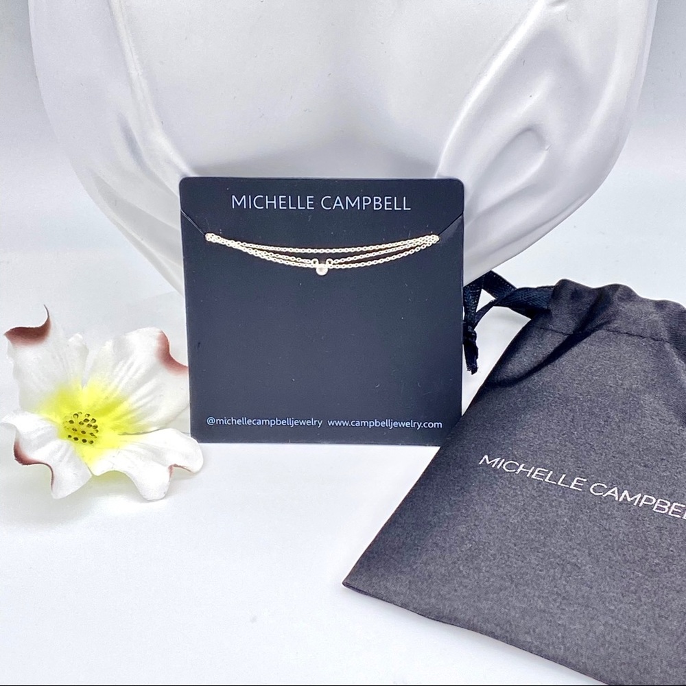 NWT Michelle Campbell Diamond Bezel Necklace